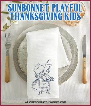 Janette’s Designs Studios Sunbonnet Playful Thanksgiving Kids