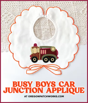 Havilah Embroidery Busy Boys Car Junction Applique