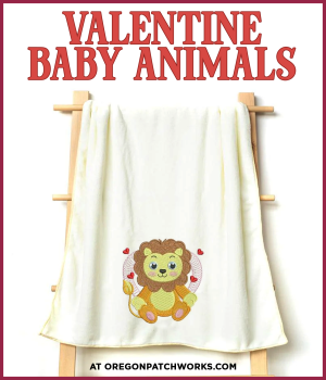 Sweet Heirloom Embroidery Valentine Baby Animals