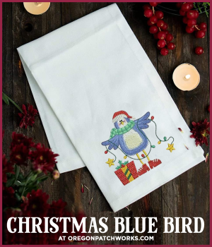 Sweet Heirloom Embroidery Christmas Blue Bird