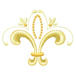 enigma embroidery, fleur de lis design