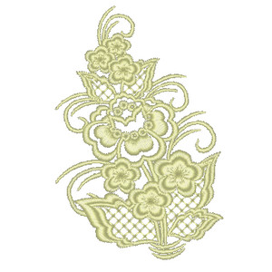 embroidery weekly, one color flower design